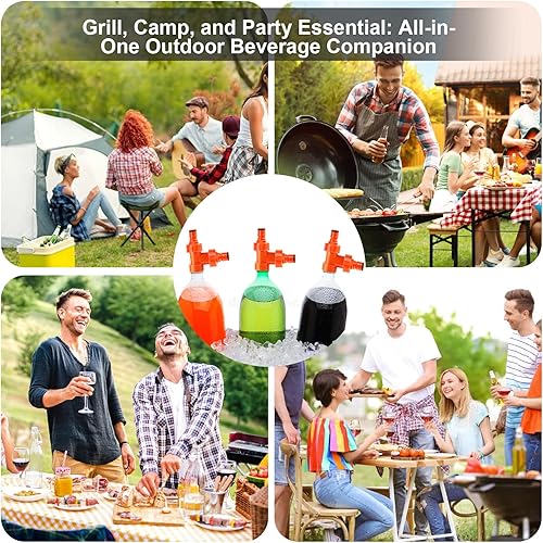 Miniatura 6 de MRbrew Adaptador de tapa de carbonatación de plástico de 3 piezas, conecta el bloqueo de bola de gas y la desconexión de cerveza simultáneamente,