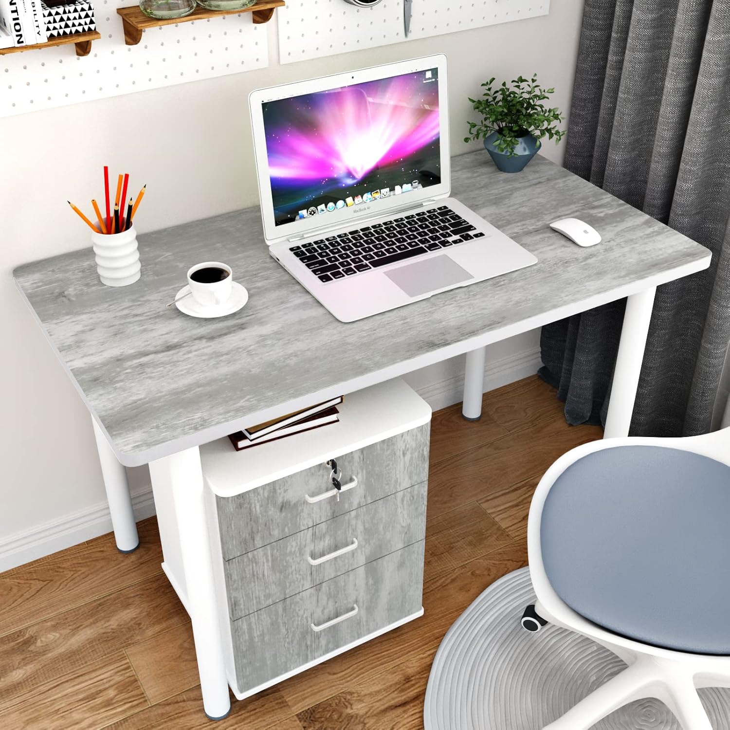 WESTICK 24" x 394" Large Grey Wood Contact Paper Peel and Stick Wooden Wallpaper Removable Kitchen Countertop Peel and Stick Waterproof Wood Grain Contact Paper for Countertops Cabinets Camper Tables