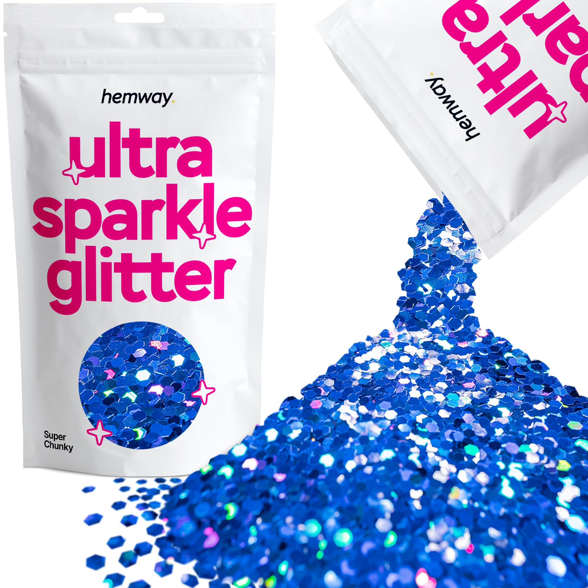 Hemway Ultra Sparkle Glitter Baby Pink Iridescent 100g Fine | Glitter for Arts & Craft, Makeup, Nail Art, Crafting, Card Making, Sparkle Decoration — view 187