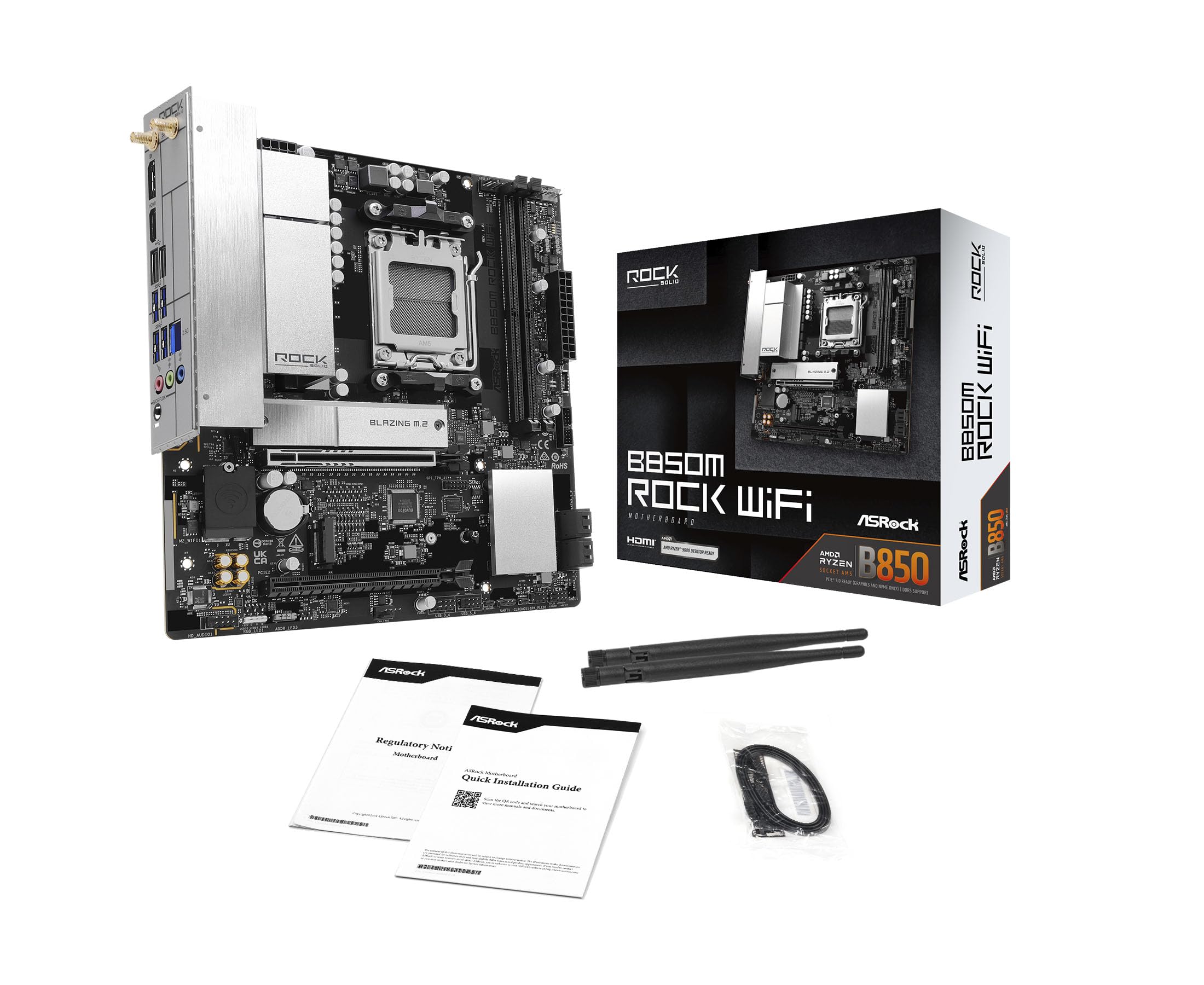 Amazon | ASRock マザーボード B850M Rock WiFi AMD Ryzen 9000 / 8000