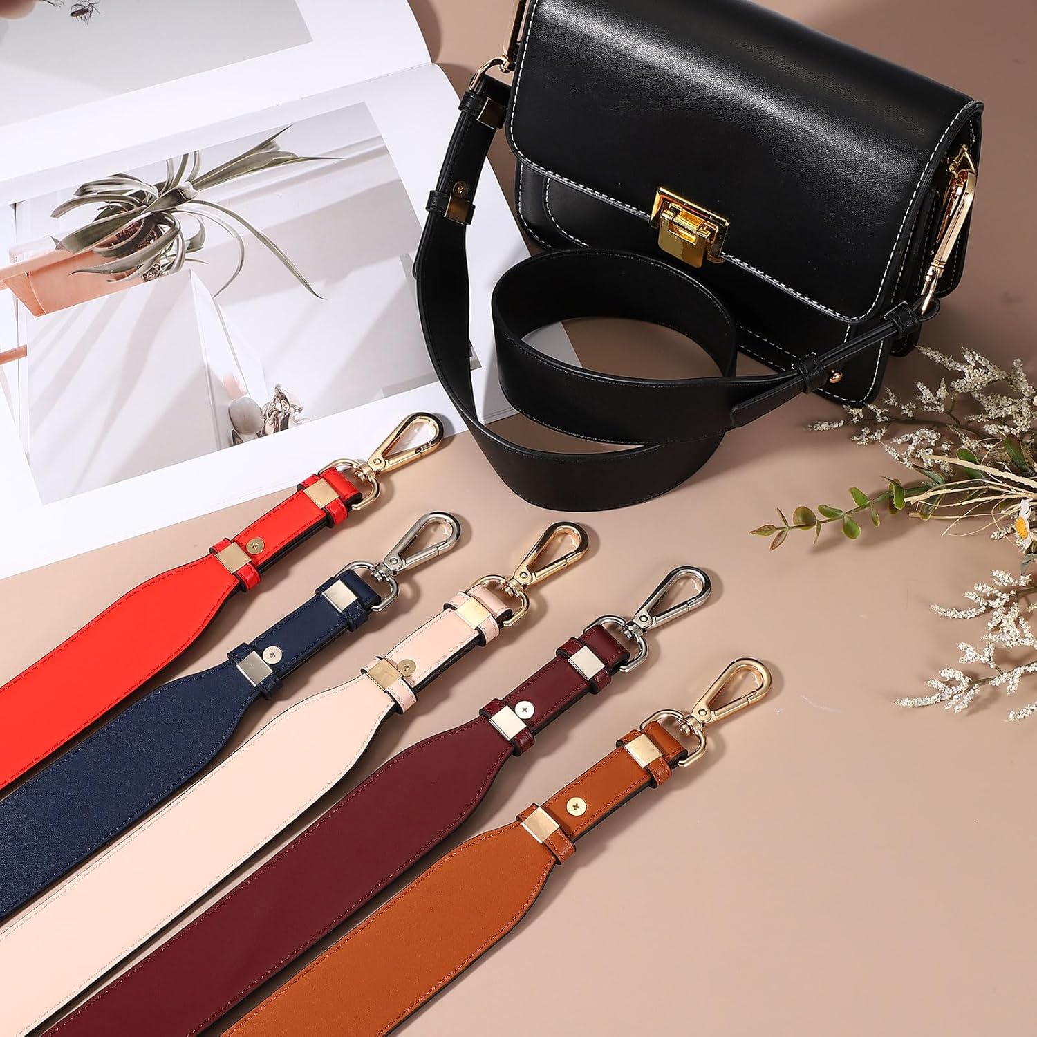 uxcell Leather Purse Strap Replacement Crossbody Adjustable Bag Strap Purse Straps for Women Crossbody Bags - Image 4