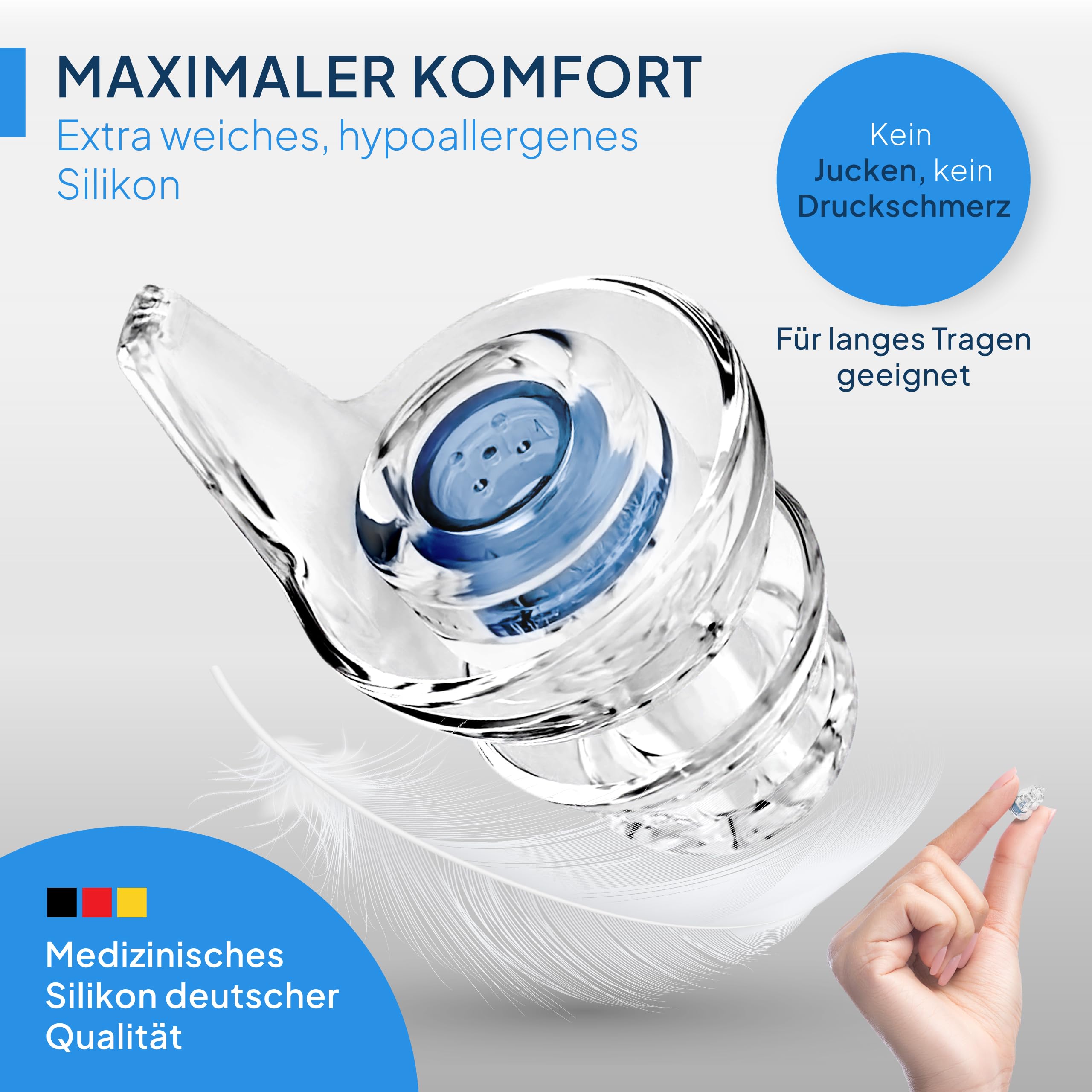 Senner MusicPro Soft Ohrstöpsel – Gehörschutz für Konzert, Festival & Musik – In Ear, transparent, lärmschützend