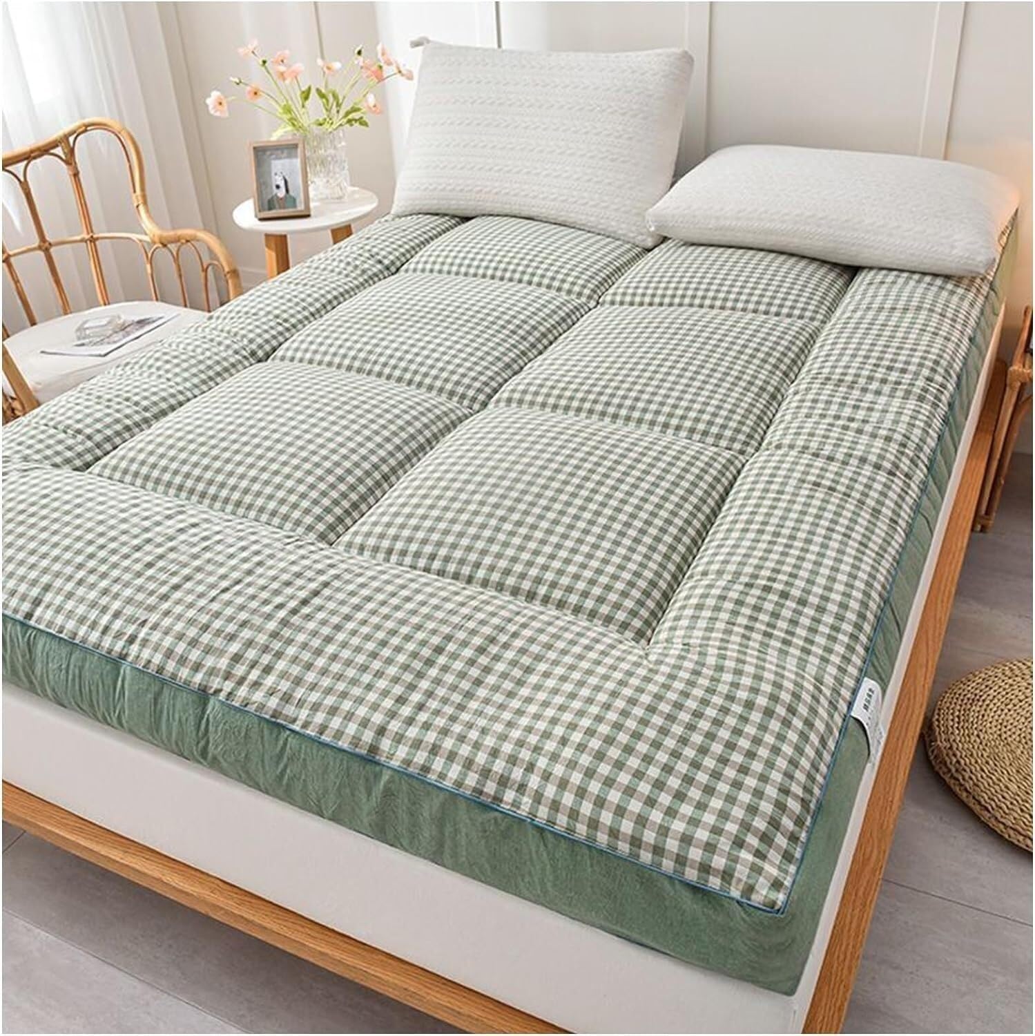 Materac futon, gruby japoński materac futon do spania, przenośny i zwijany design, dostępny w pojedynczych, podwójnych i podwójnych rozmiarach, idealny do akademików, sof, łóżek gościnnych