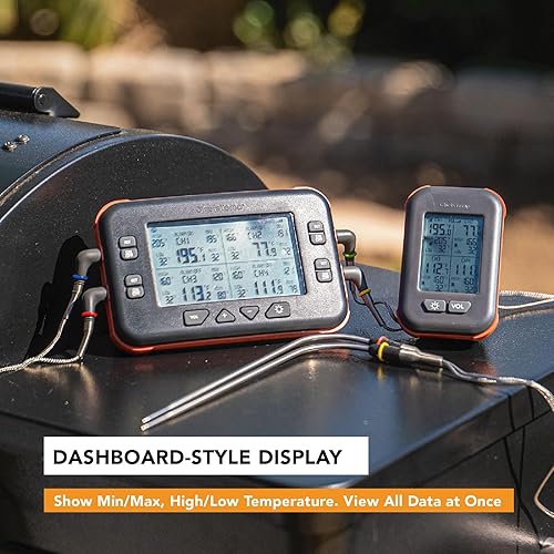 Miniatura 4 de ChefsTemp Quad XPro - Termómetro inalámbrico para carne, alarma de barbacoa de largo alcance de 1000 pies, pantalla profesional de temperatura