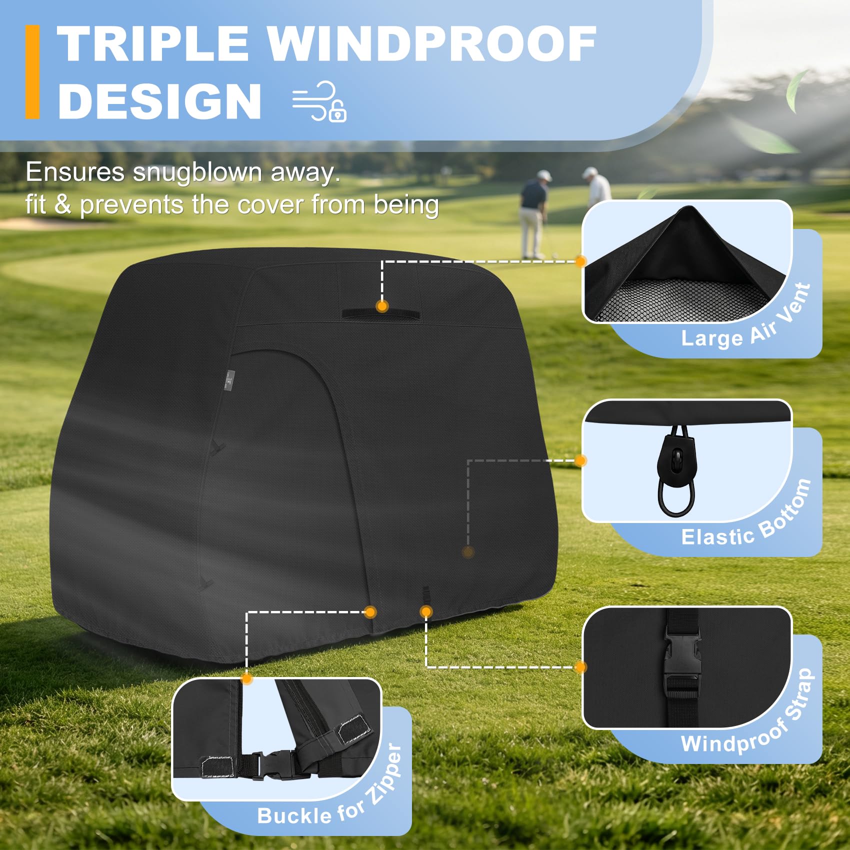 Explore Land Funda impermeable para carrito de golf 600D