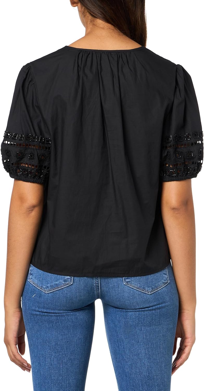 Velvet by Graham & Spencer Womens Beaded Novelty Martah Top - Image 2