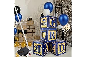 Graduation Decoration Boxes Class of 2024 Royal Blue Balloon Boxes