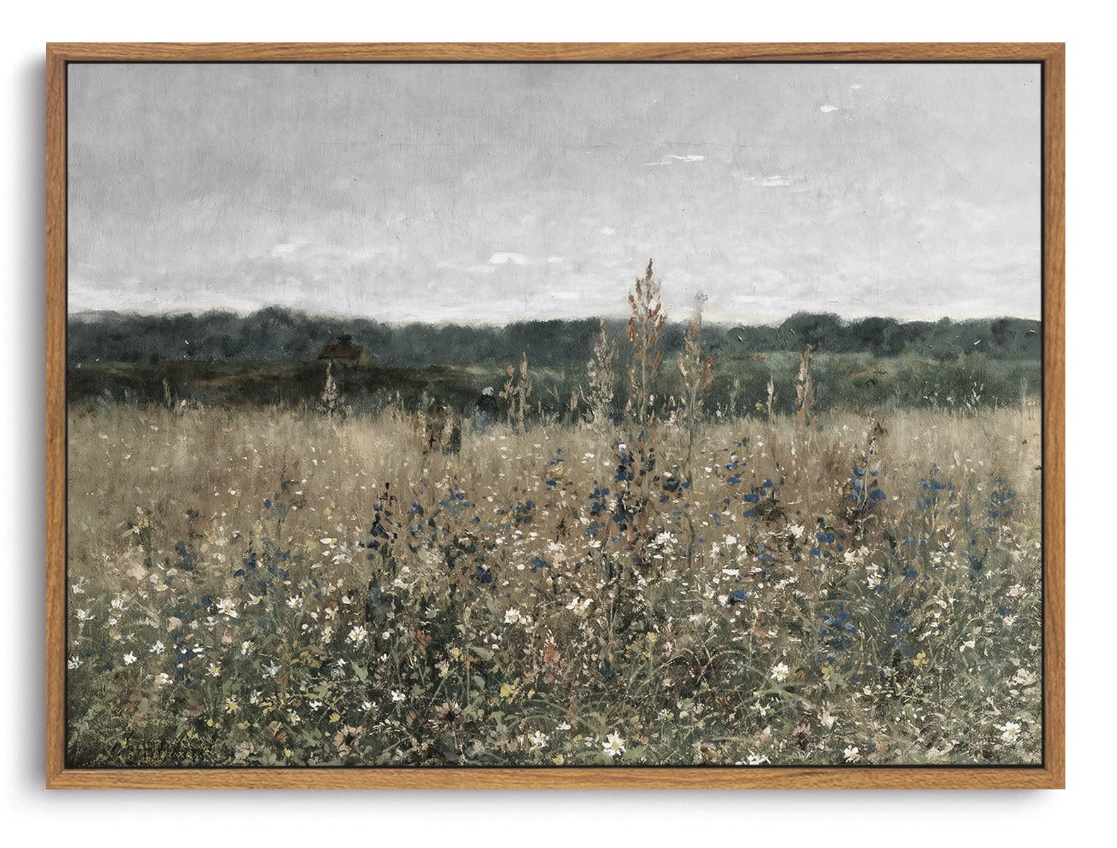 OIQArtOIQ Framed Canvas Wall Art,Vintage Decor,Landscape Nature Country Wildflower Paintings Farmhouse Pictures Modern Artwork Rustic Fall Flower Prints Cottagecore Office Living Room Bedroom Bathroom — view 42