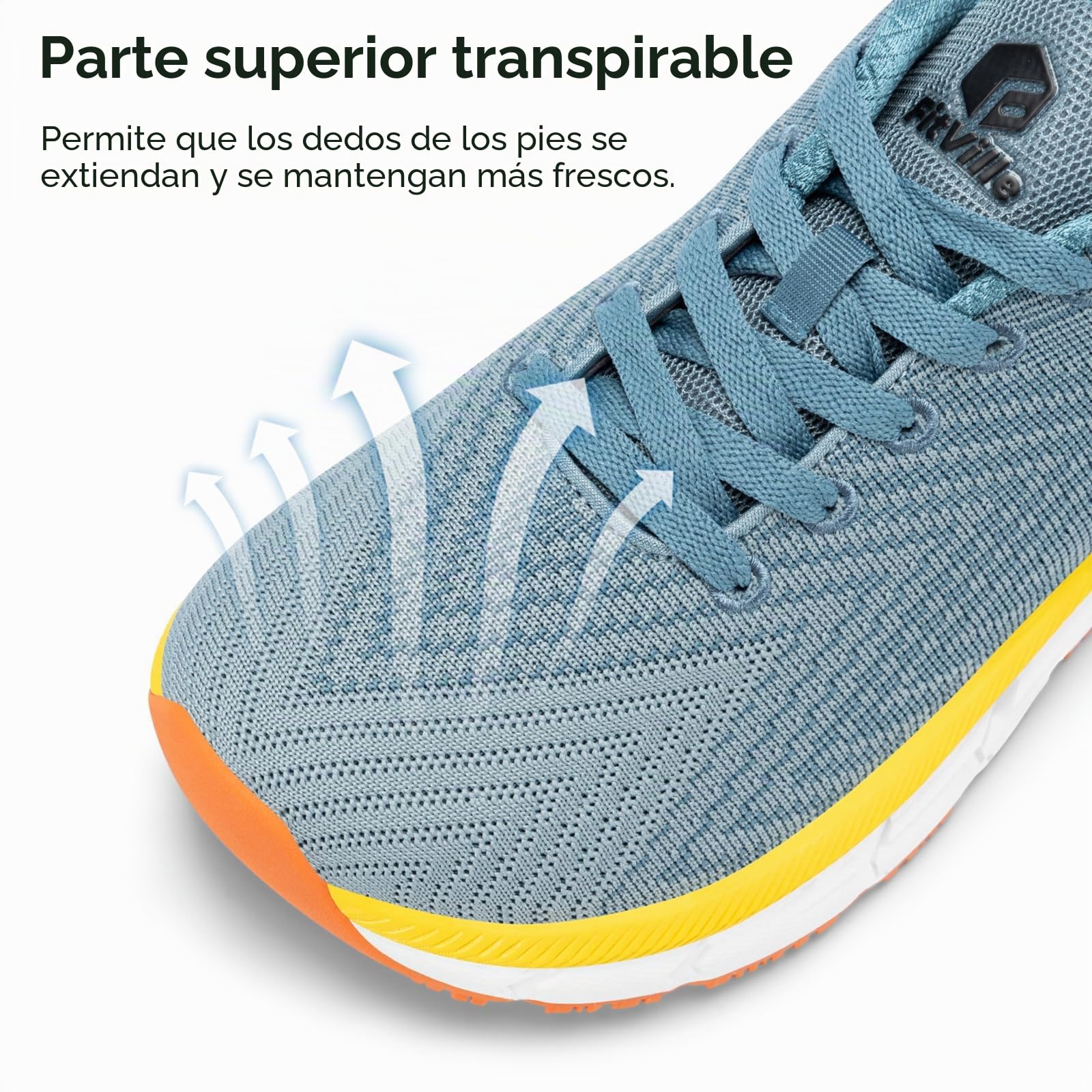 FitVille Zapatillas Running Hombre Extra Anchas Sneakers Ligeros Deportivas Respirable Zapato Caminar para Interior Exterior