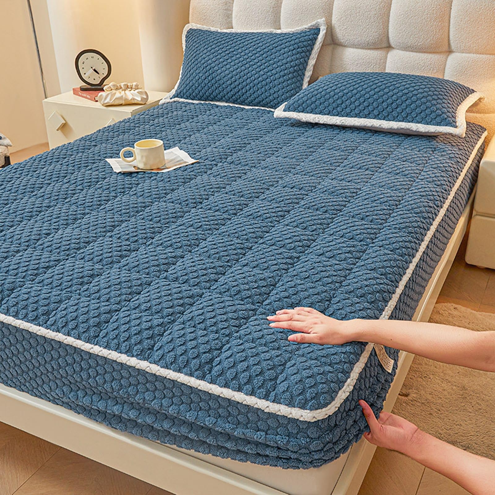 Protège-matelas imperméable et antidérapant, housse chaude 90x200