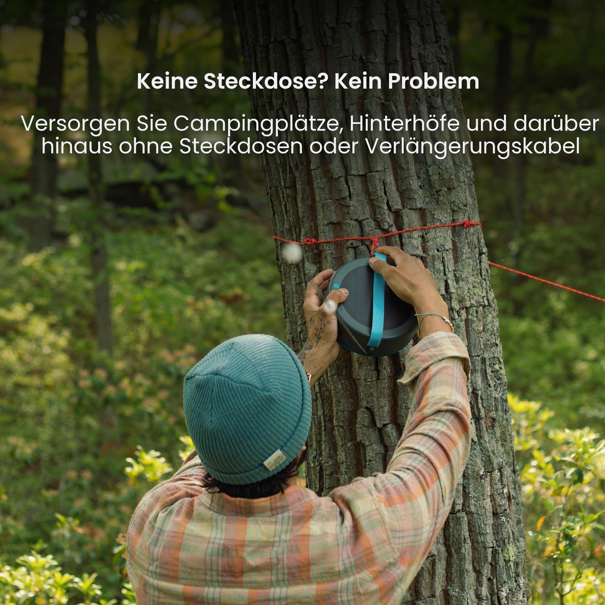 Biolite Solarseil, 111 cm, warmweiß