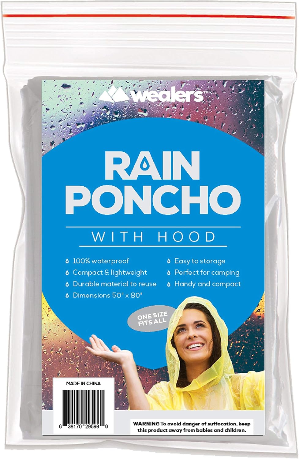 Wealers Rain Ponchos for Adults Teens Disposable Bulk Pack Emergency Raincoat Parks Outdoors Multi Colors Waterproof - Image 3