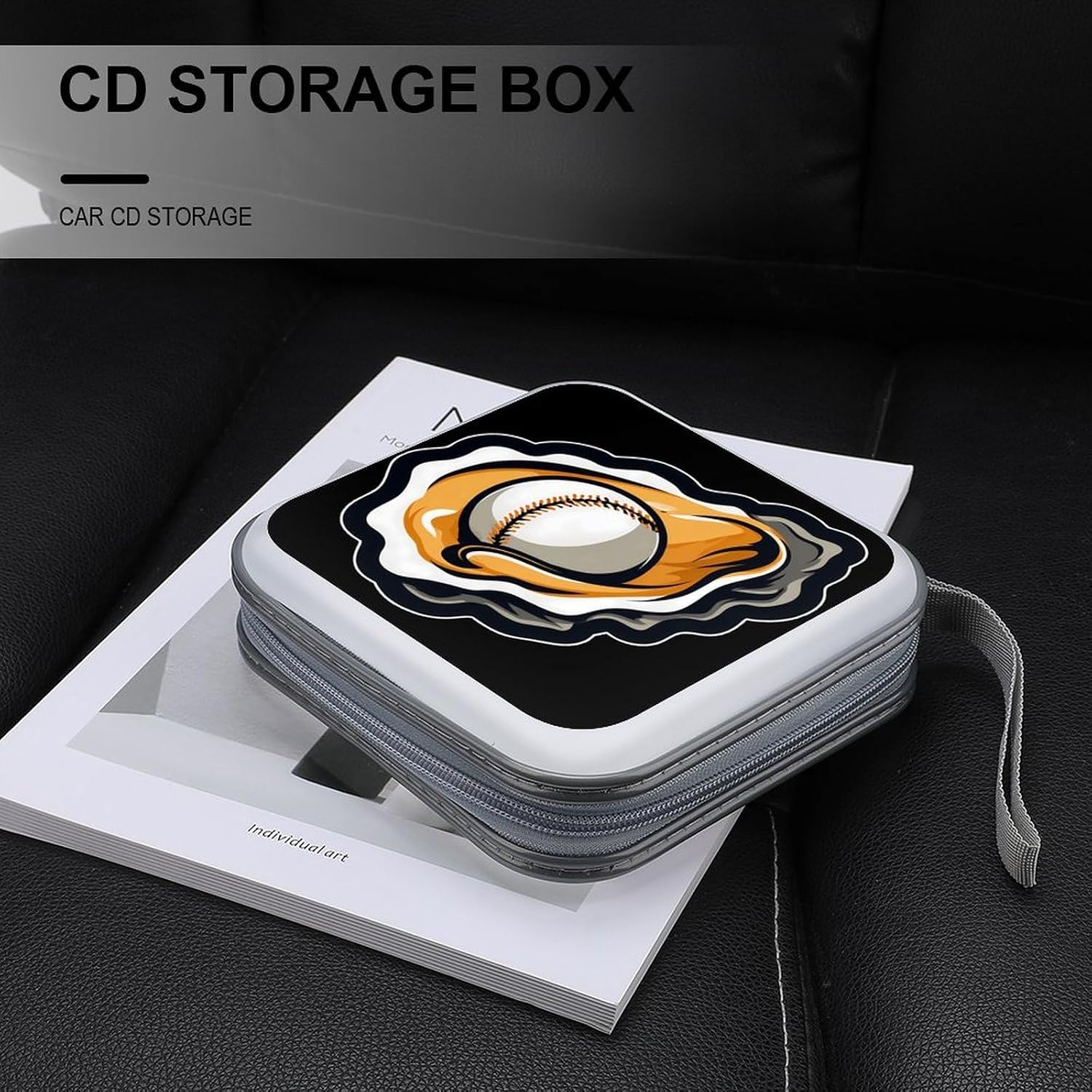 Oysters Baseball Ball Protective CD Case Storage Rack 40 Capacity DVD Holder Organizer Car Travel
