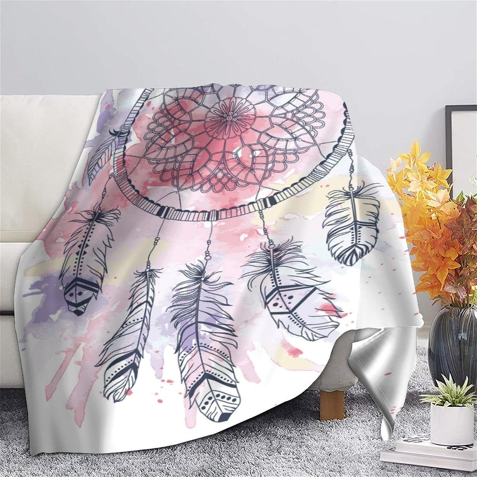 Weiche Traumfänger 3D Druck Decke Mikrofaser Wohnkultur Traumfänger Sofadecke für Erwachsene Schlafzimmer 80×90(200x230cm)