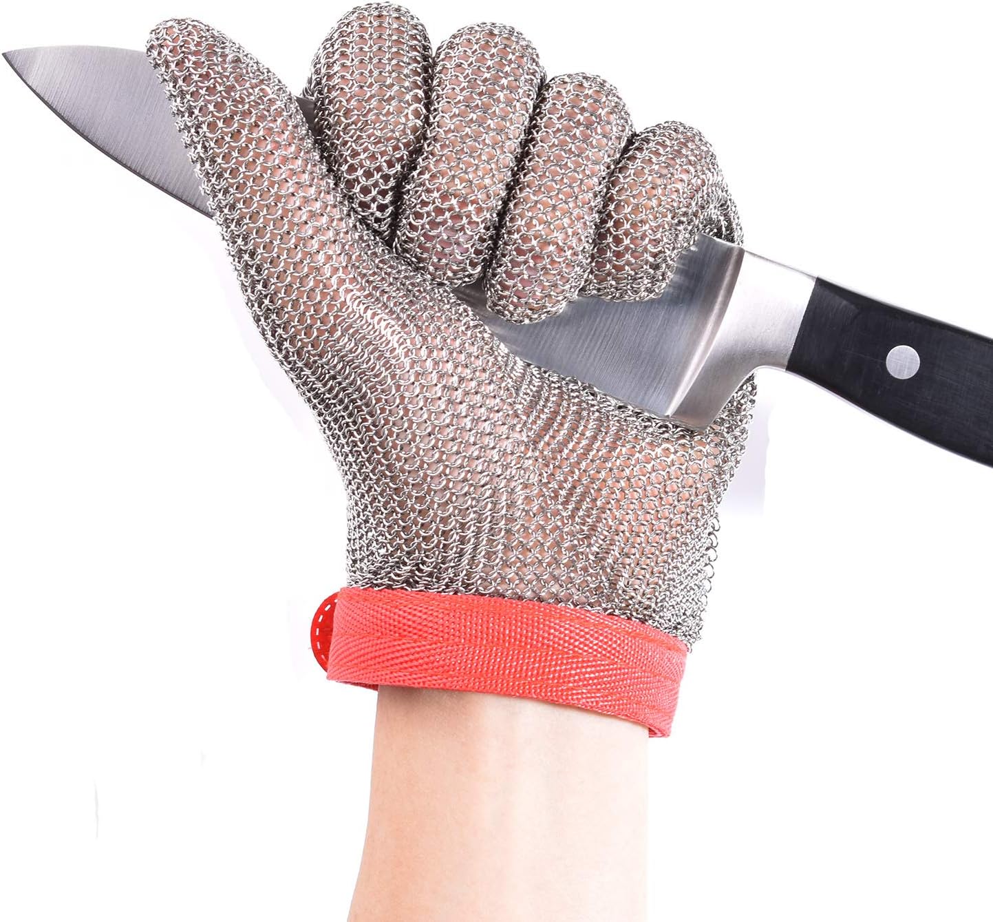 Cut Resistant Chainmail Glove, Food Grade Stainless Steel 316 Hand Protective Glove, PPE Metal Mesh Cutting Glove