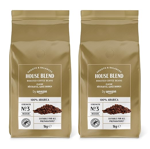 by Amazon House Blend Medium Roasted Coffee Beans 1kg Rainforest Alliance Certified : Amazon.de: Grocery