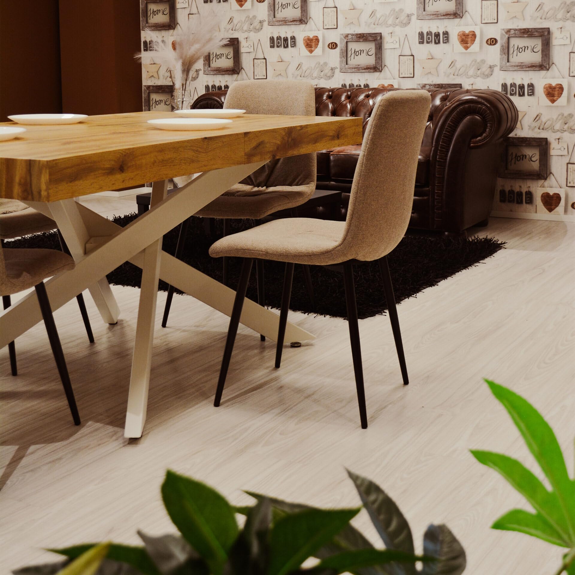 Cribel Tavolo Anson Allungabile Legno con Gambe Bianche a Croce | Tavolo Rettangolare 160/240x90x75 cm Design Moderno per Sala da Pranzo