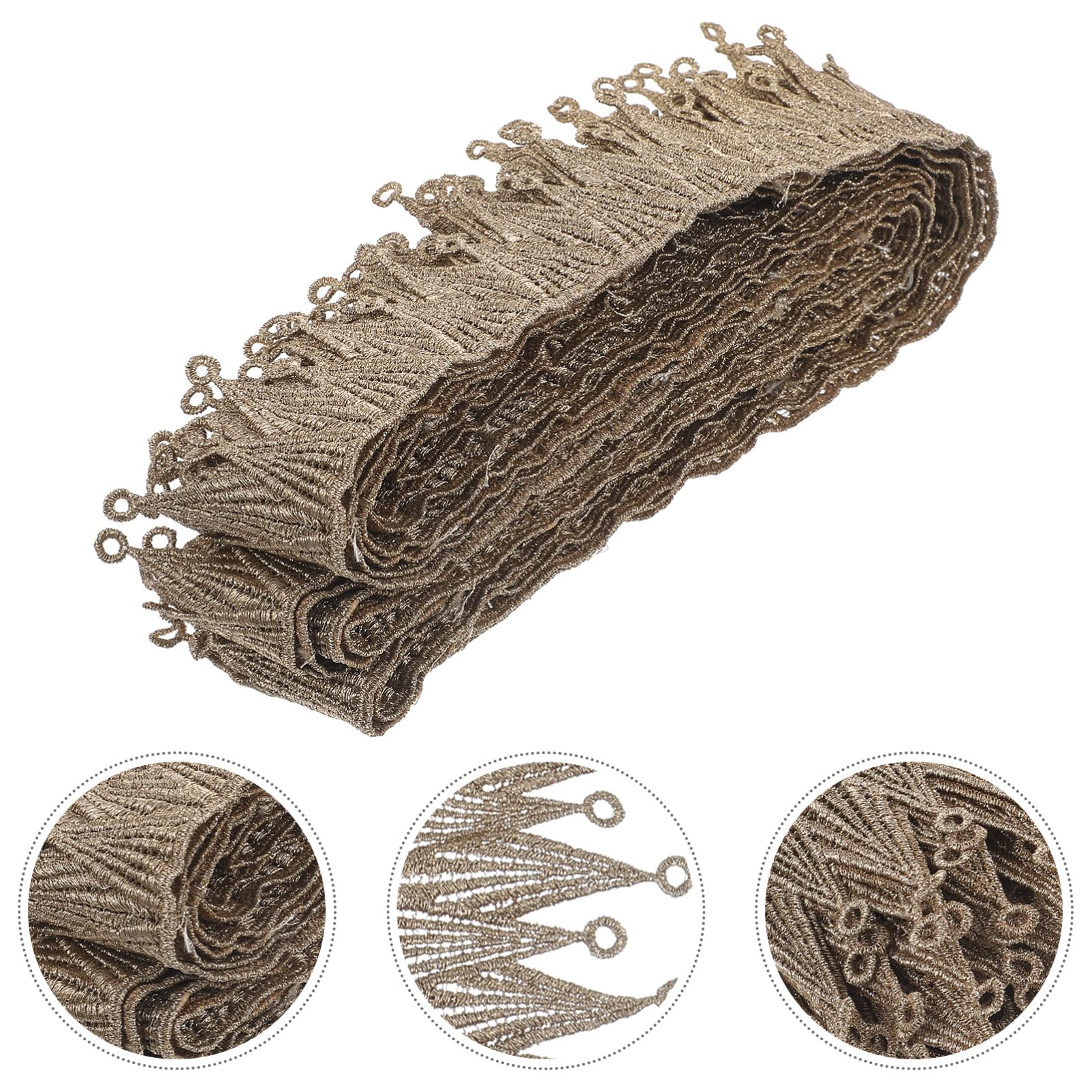 Dentelle Dorée Tissu Dentelle pour Maison Franges de Rideau pour Confection Accessoire de Décoration Intérieure