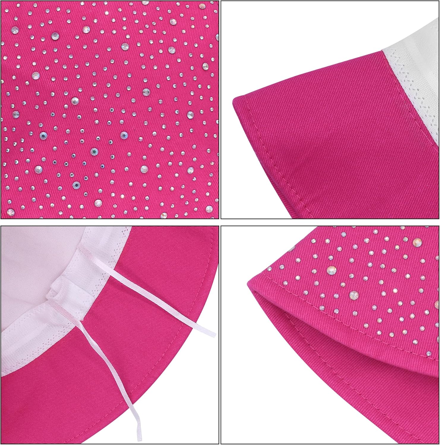 BOLLEY JOSS Women Bling Bucket Hat Sparkly Rhinestone Bucket Sun Hat Shiny Crystal Hat Cap Summer Travel Hats for Girls Women - Image 6