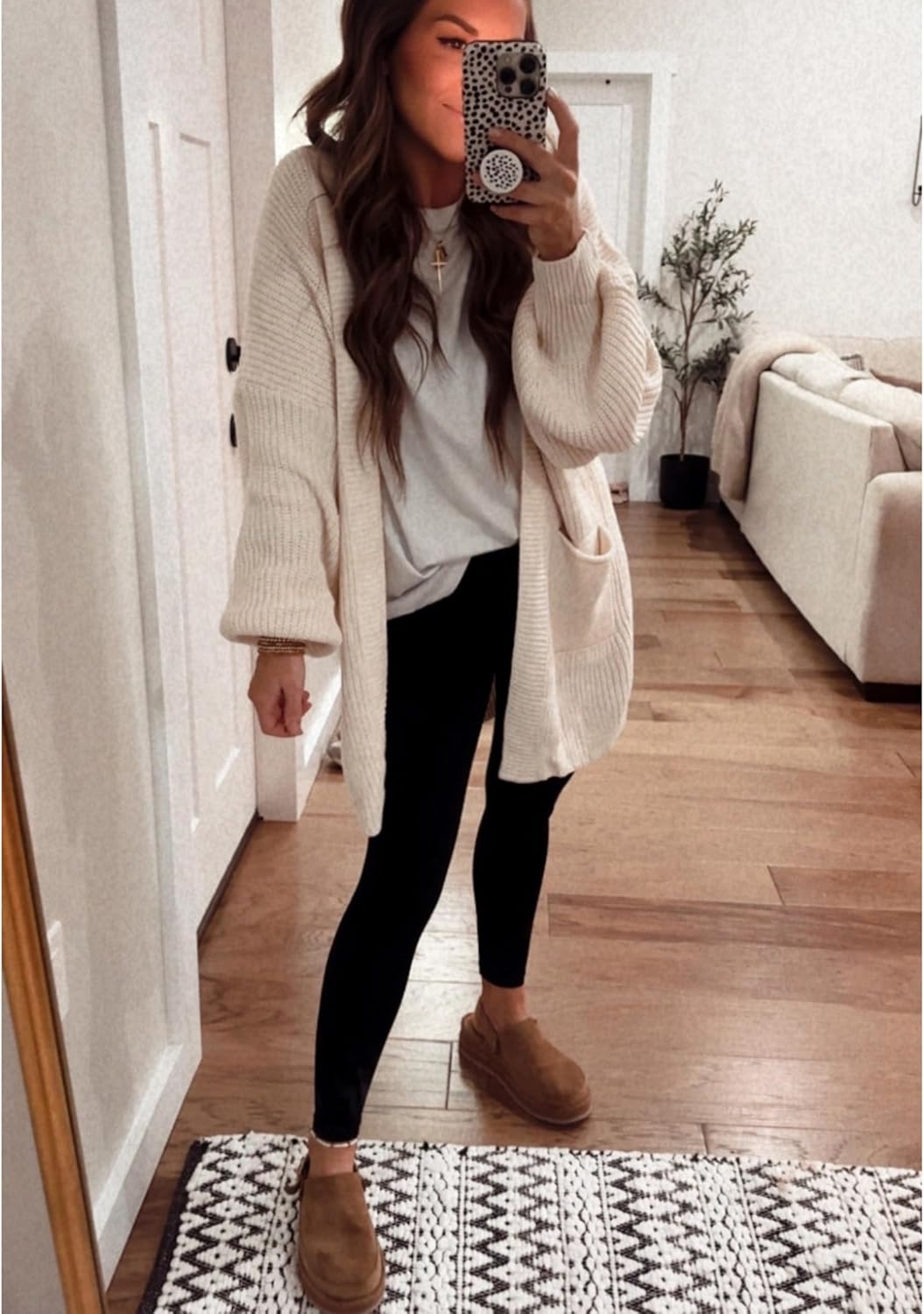 Dqbeng Womens Long Cardigan Sweaters Oversized Open Front Chunky Knit Sweater with Pockets - Image 6