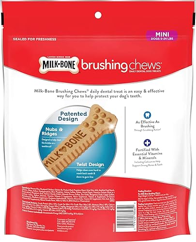 Miniatura 3 de Milk-Bone Brushing Chews - Golosinas dentales diarias para perros, mini, 65 unidades