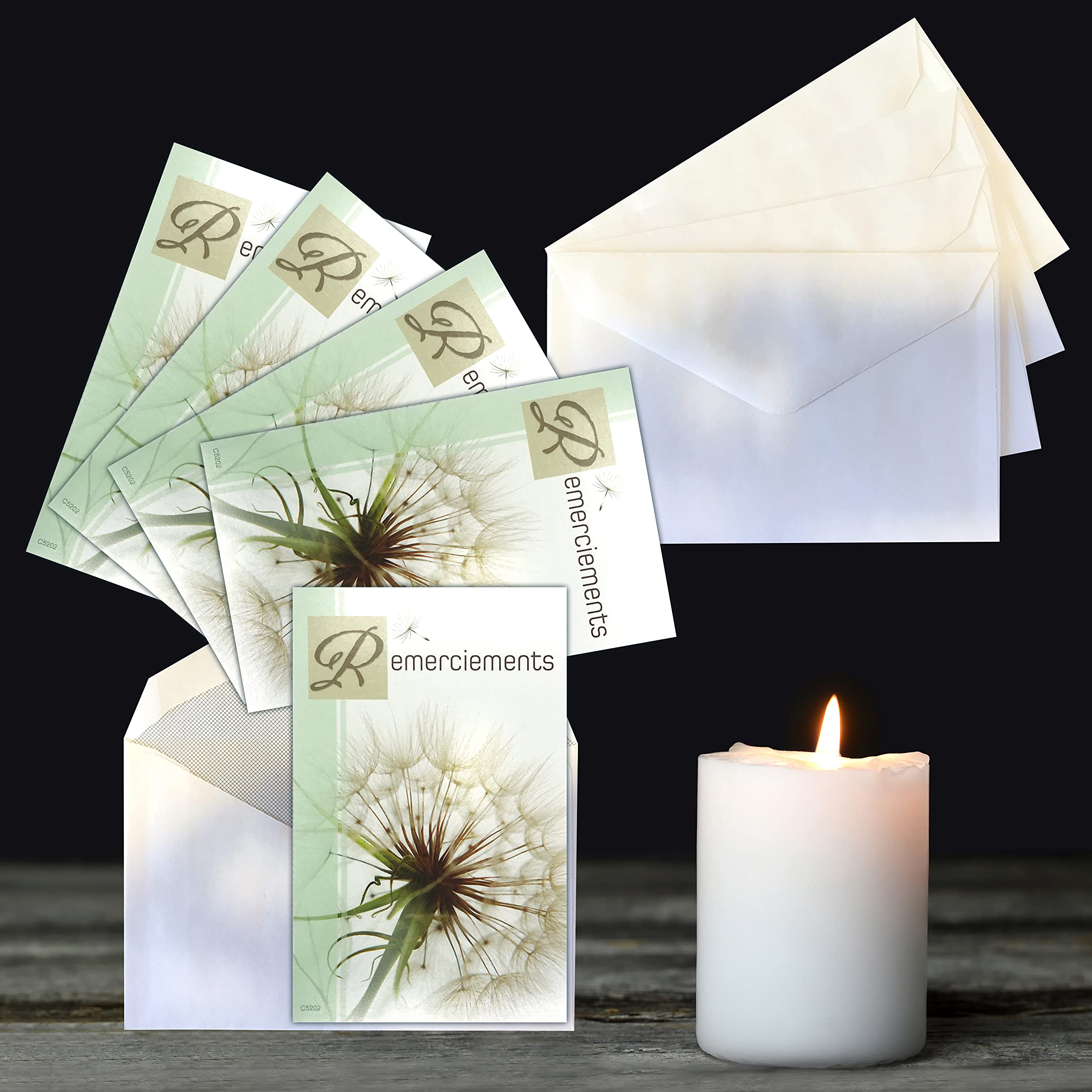 Afie C5264 - Confezione da 5 biglietti per auguri di compleanno, formato 135 x 85 mm, con 5 buste bianche – Fiori semi di leone