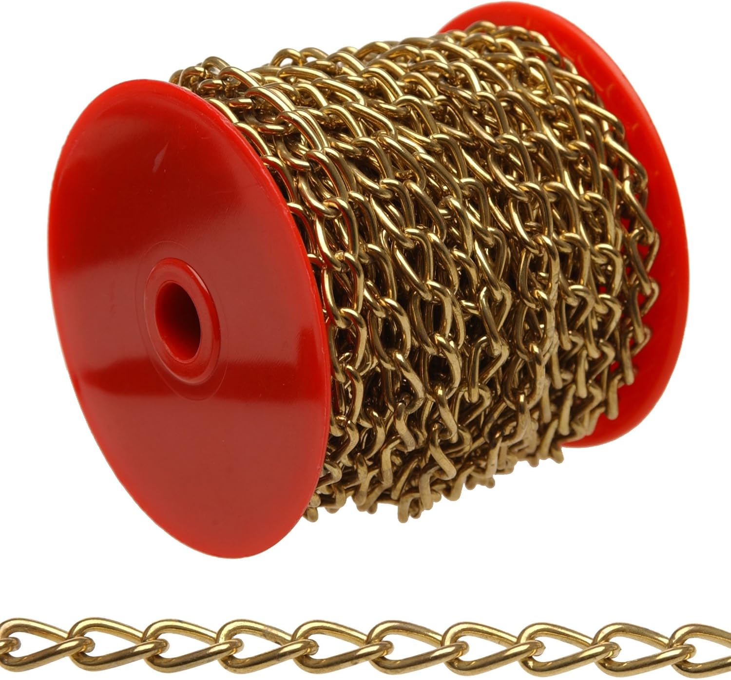 Campbell 0717017 Hobby and Craft Twist Chain, Brass Plated, #70 Trade, 0.043" Diameter, 5 lbs Load Capacity, 82 Feet Mini Reel