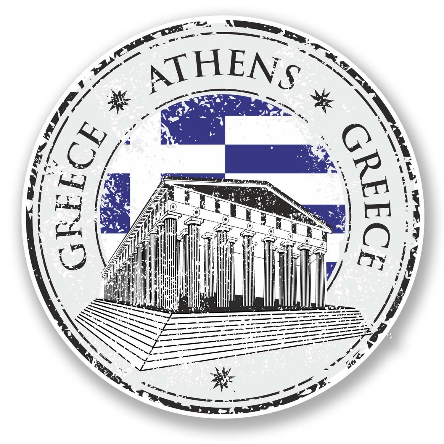 Destinationvinyl Multi 2 X 10Cm Greece Athens Vinyl Sticker Decal Laptop Car Travel Luggage Tag #6084 (10Cm X 10Cm)