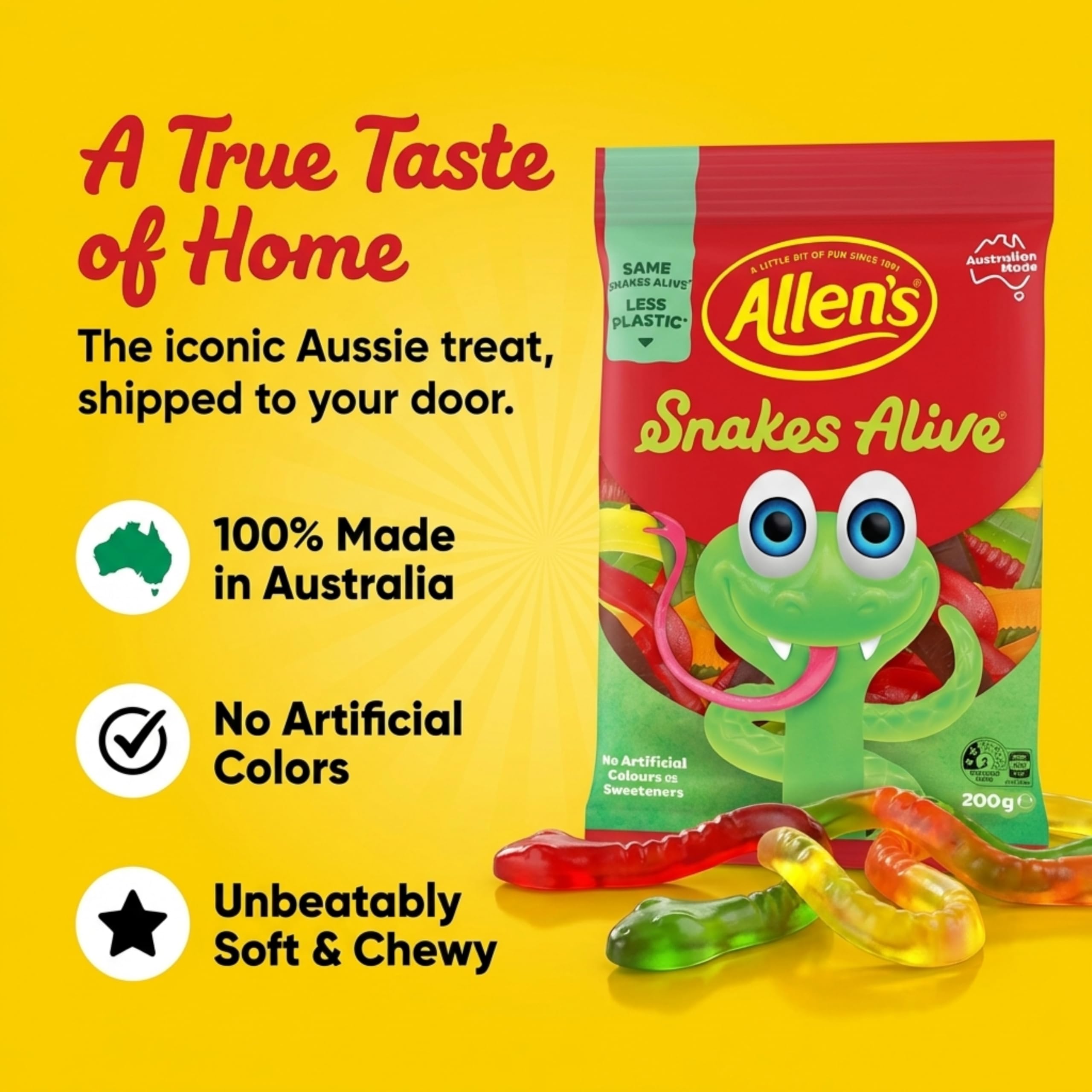 Amazon.com : Allen's Snakes Alive 200g : Grocery & Gourmet Food