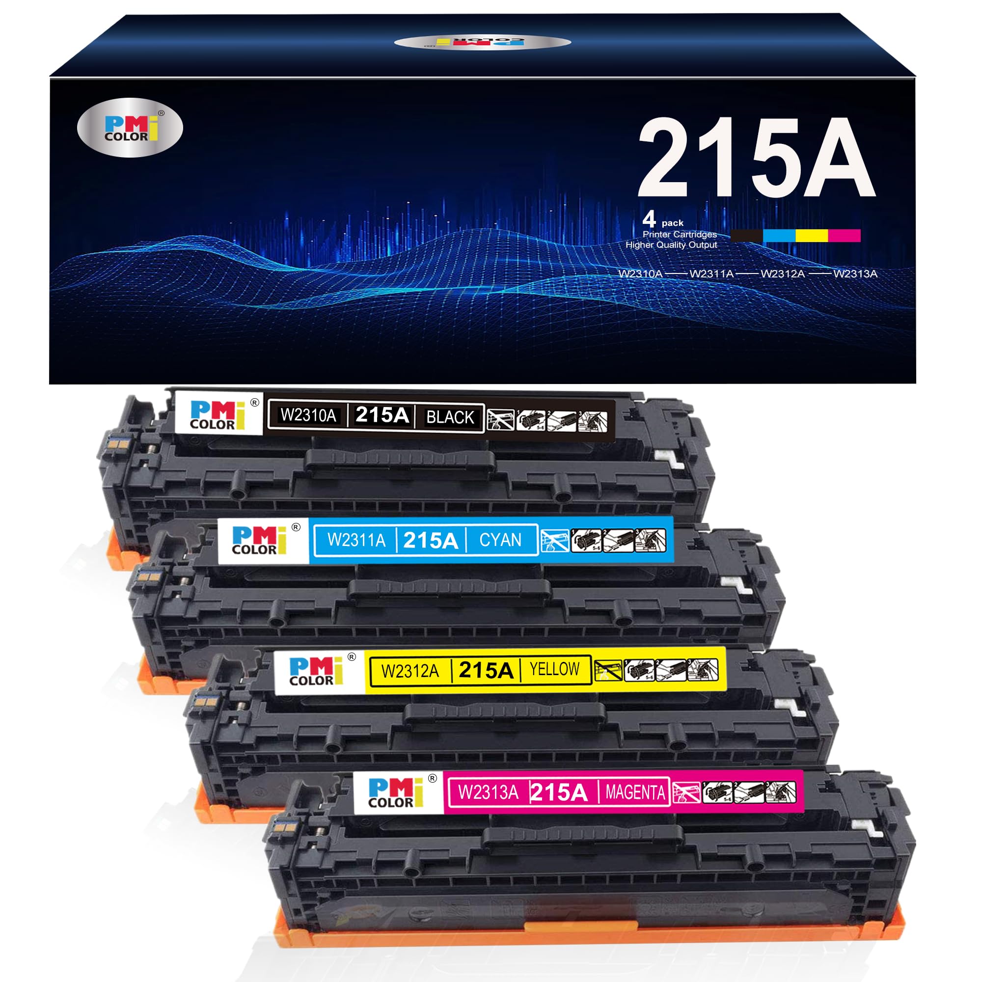 215A Toner Cartridges Compatible for HP 215A W2310A W2311A W2312A W2313A for Color Pro M182nw M183fw M182 M183 M155 Series Printer Ink (Black Cyan Yellow Magenta 4 Pack)