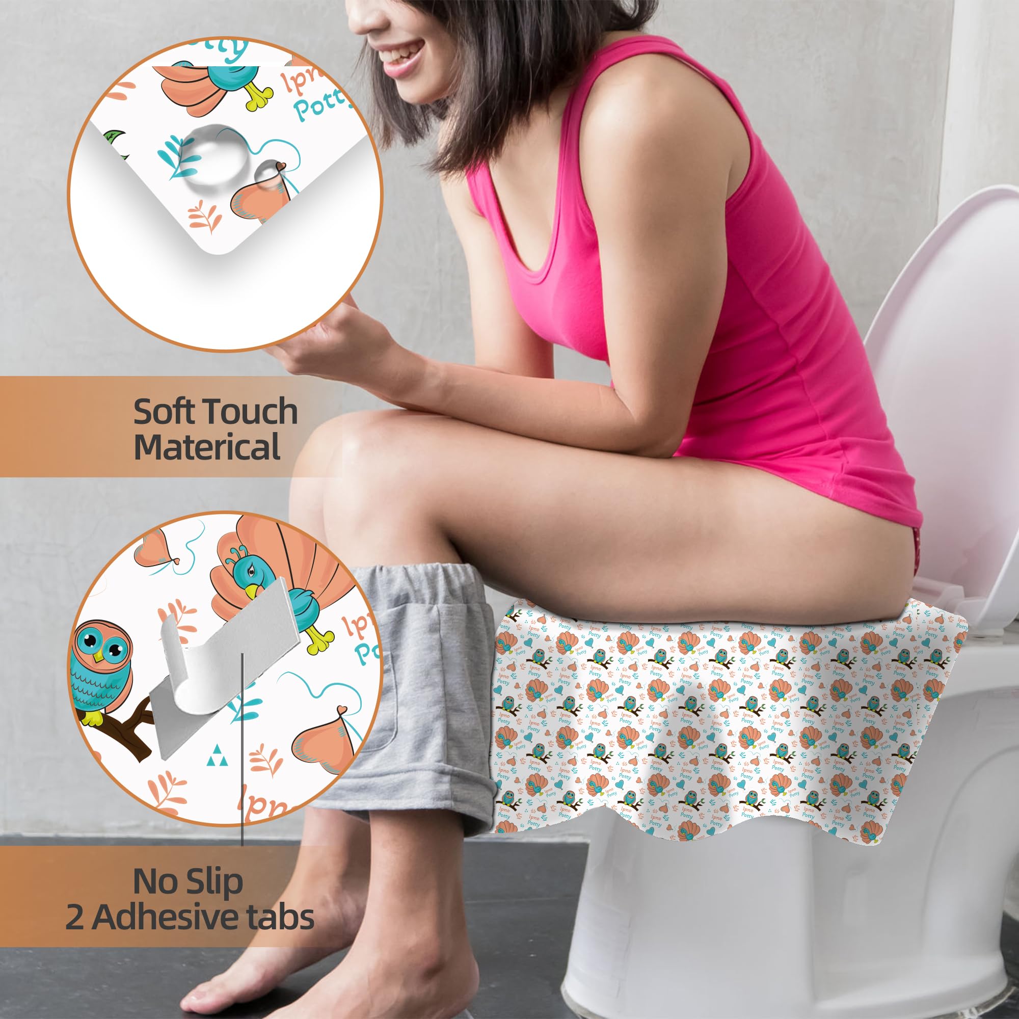 KEMUZ 20 Stück Toilettenauflage Einweg - Toilettensitzbezug Für Kinder, Flamingo Design