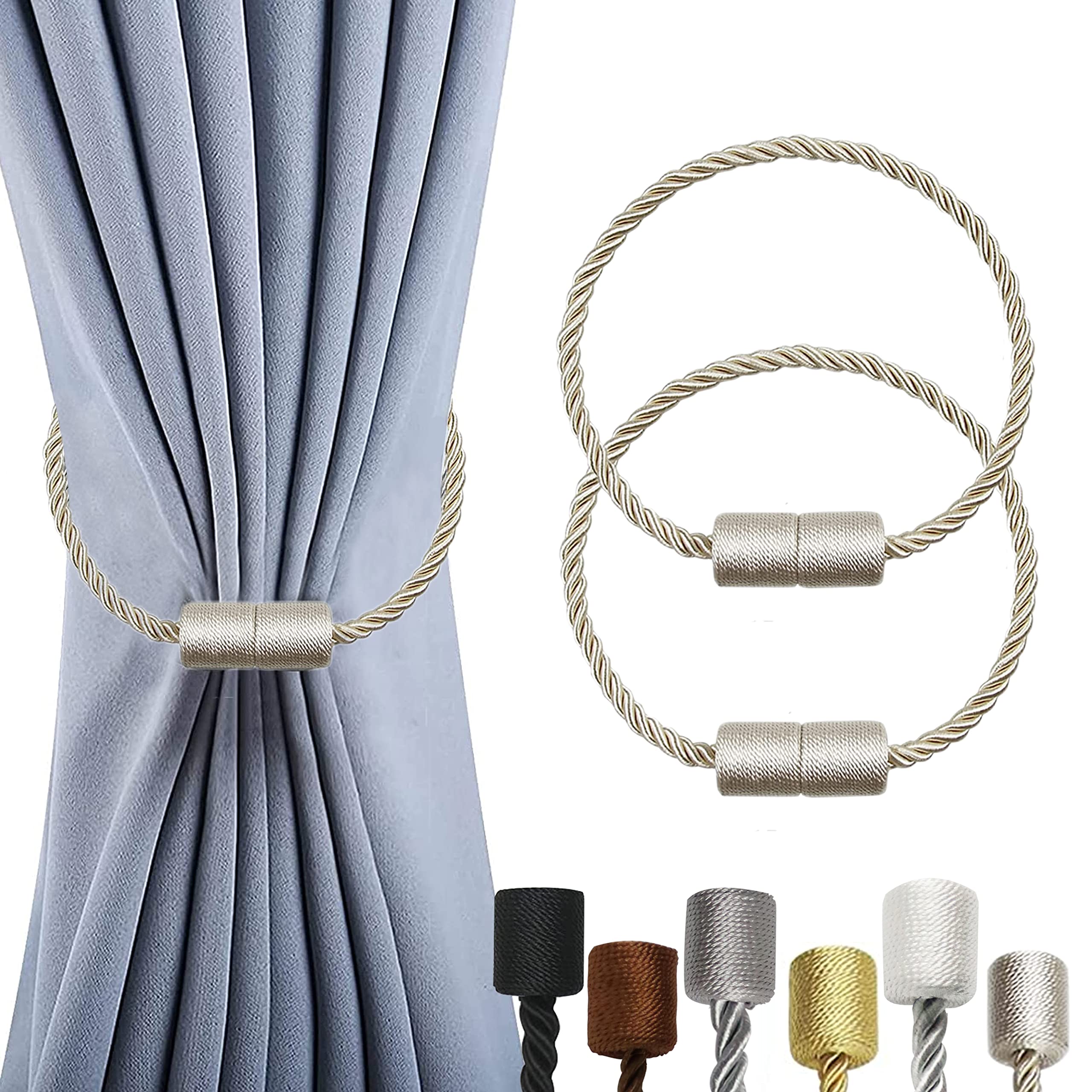 2 Pack magnetischen Vorhang Krawattenhalter Vorhang Krawattenhalter Vorhang Krawatten mit dickeren Twist Rope & Starke Magnet Krawatte zurück für Vorhänge