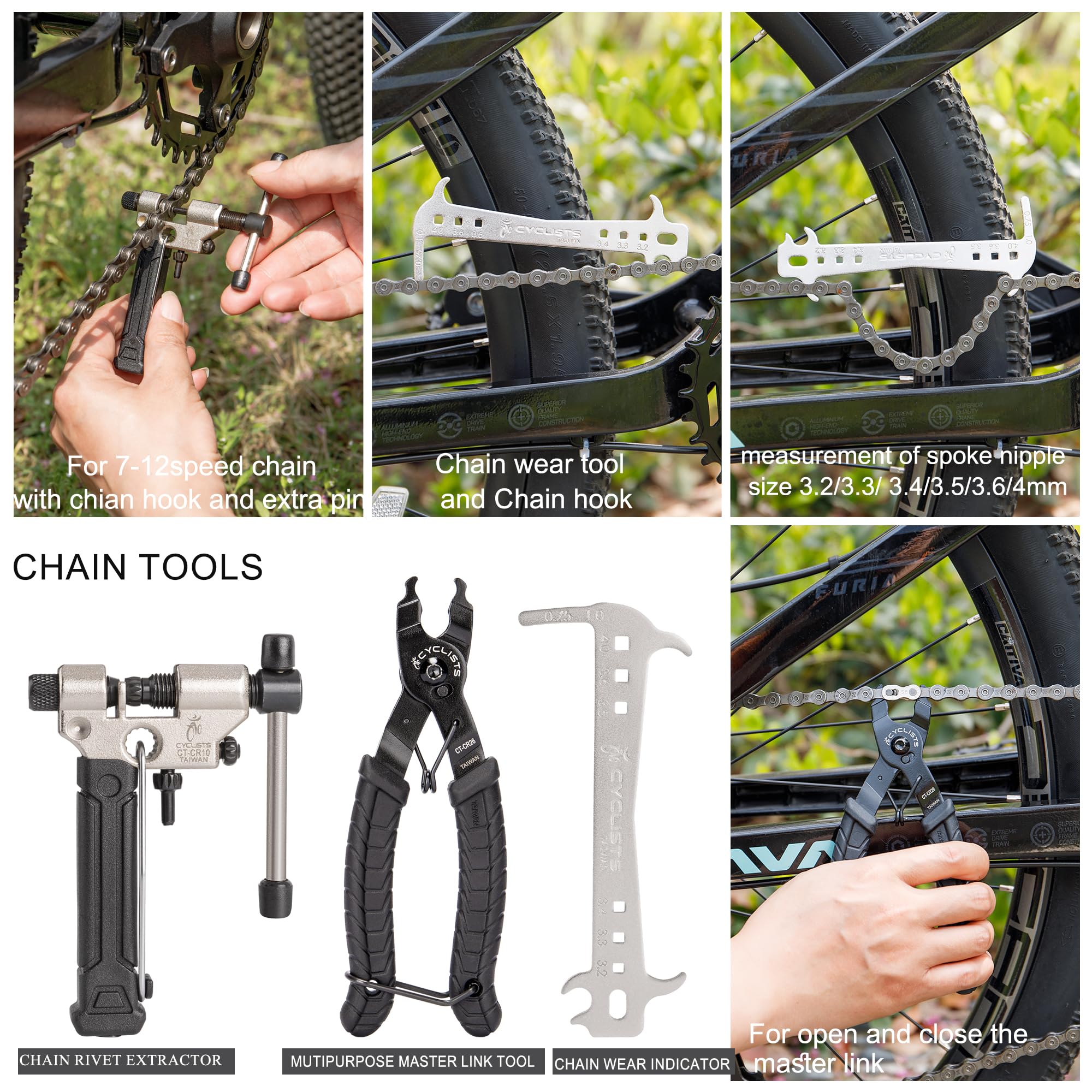 7 Piece Bike Tool Kit - Bike Tools Maintenance Repair Kit - Mountain/Road Bike Bicycle Repair Tool Kit With Storage Case