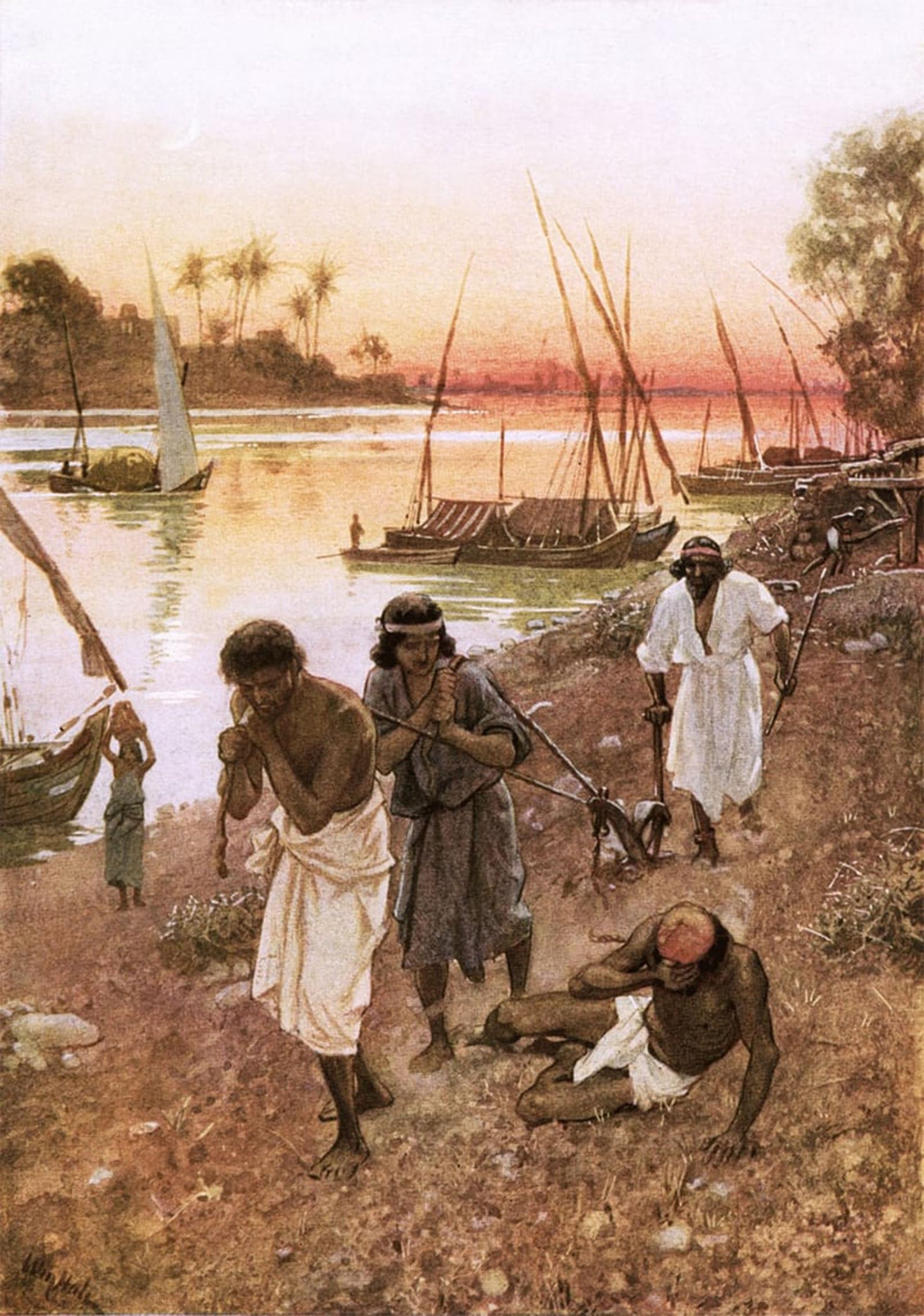 ARTXLXXBN Famous Painting Canvas Artwork Graffiti Print Captivity in Babylon by William Brassey Hole Portrait Canvas Image for Home Decor 60x90cm