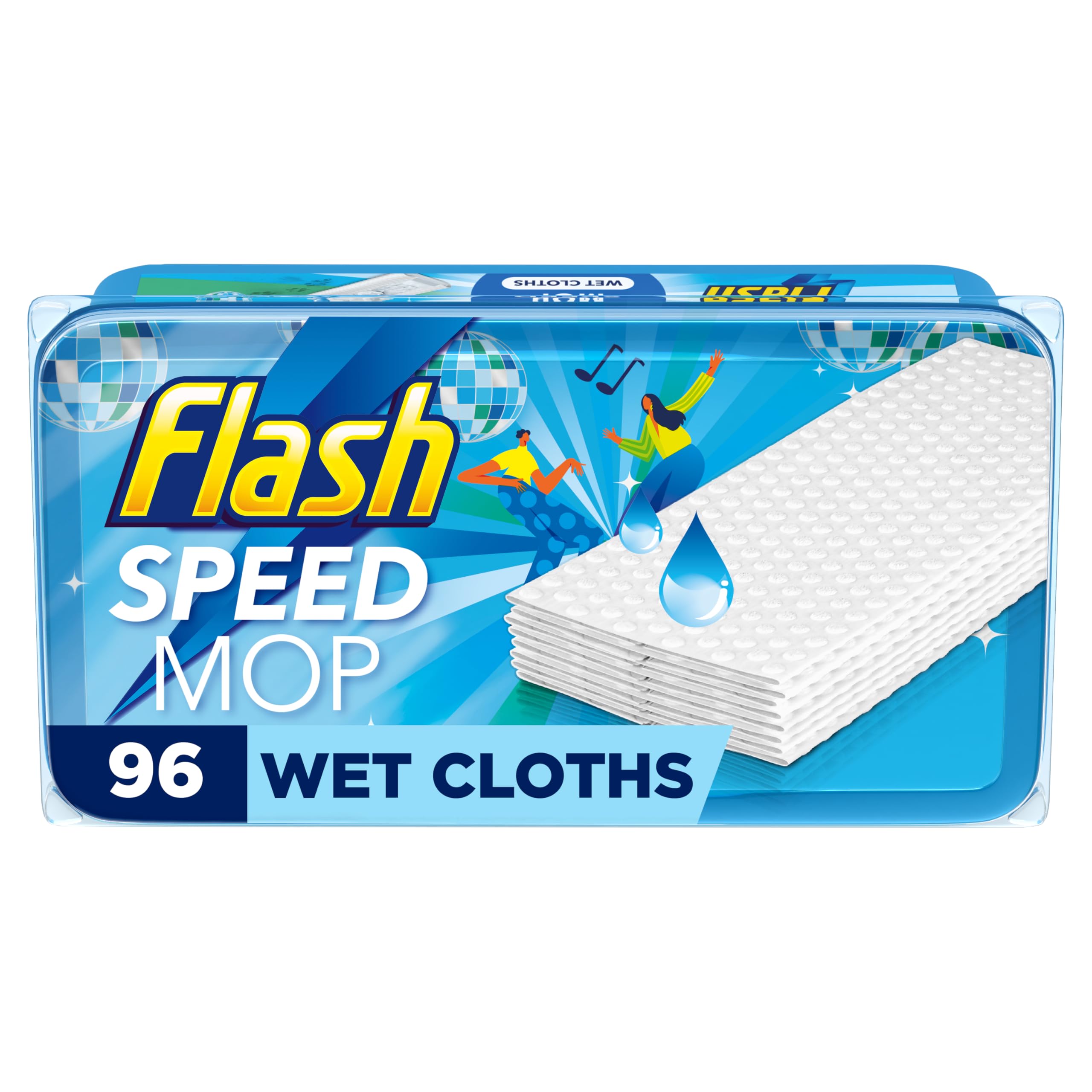Flash Speedmop Wet Mop Floor Cleaner Refill Wipes, 96 (4x24) Refills Citrus Scented, For A Fast & Easy Clean