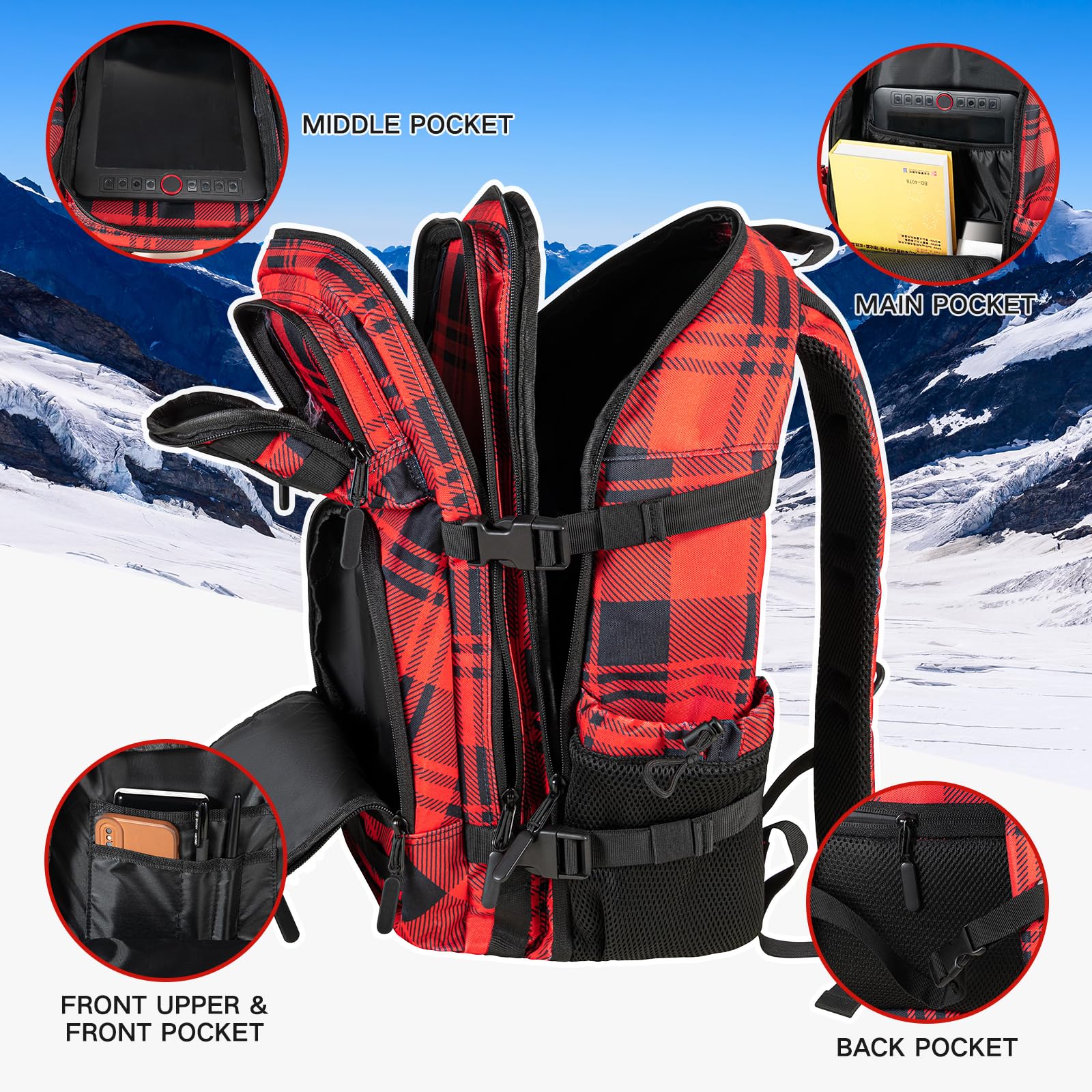 Military Tactical Backpack With 35L Large Army - Assault Pack Molle Bag ...