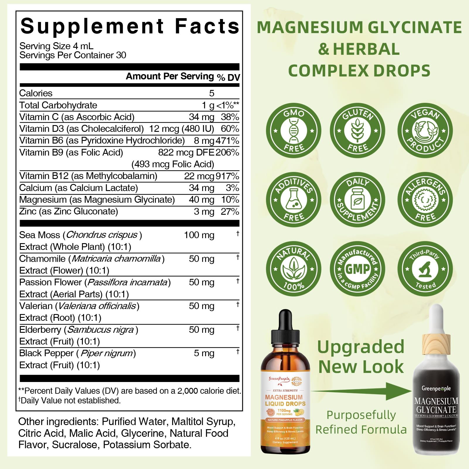 GREENPEOPLE Magnesium Glycinate Liquid Drops for Women,Pineapple,120ml — Amazon image 8