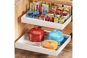 16.9 Deep Pull out Cabinet Organizer, Expandable Peel and Stick Pull Out...