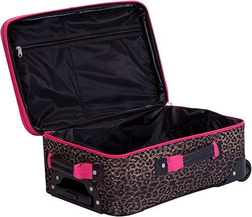 Miniatura 6 de Rockland Jungle Softside Juego de maletas verticales, Pink Leopard), F125-PINKLEOPARD