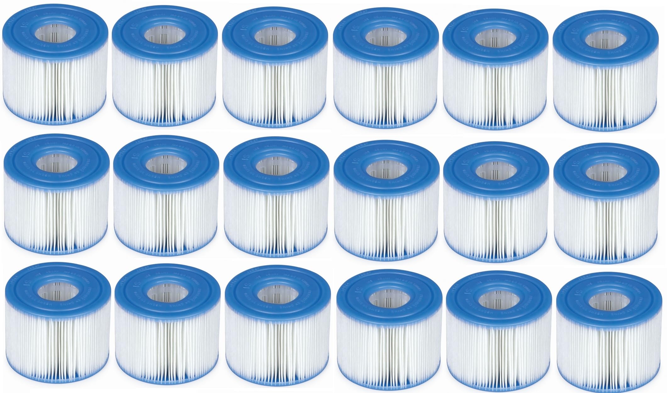 Intex 29011E Type S1 PureSpa Easy Set Pool Spa Hot Tub Filter Replacement Cartridges (6 Filters), Blue and White