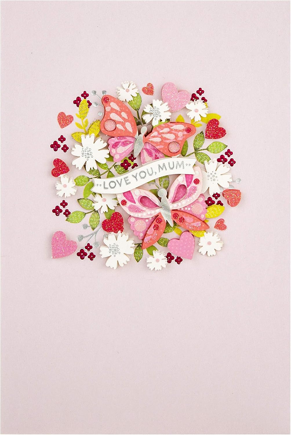 Hallmark Small Mothers Day Card for Mum Florals & Butterfly Design, Pink, Red, Green, Small Butterflies Flowers, 17.3cm by 11.9cm - Image 4