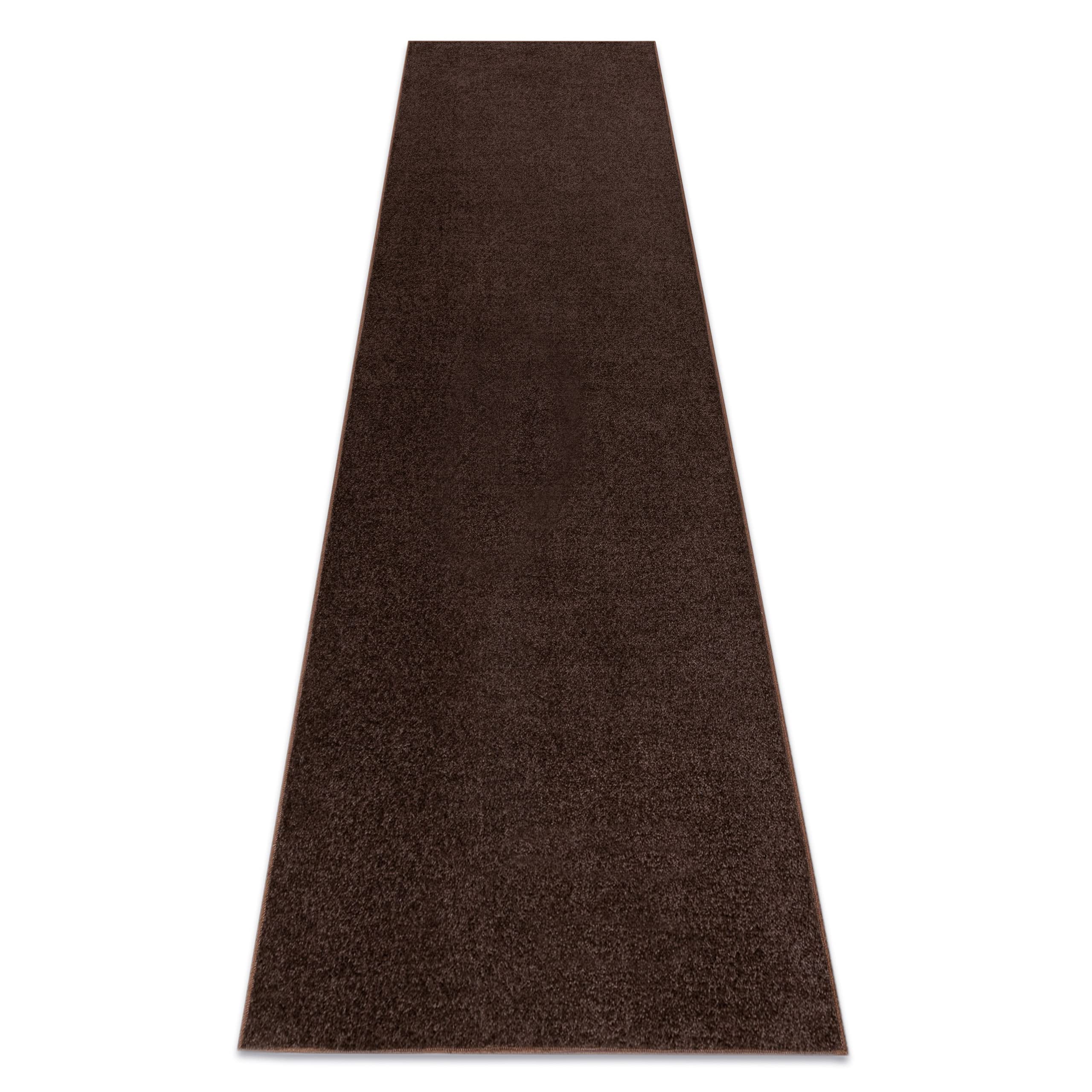 rugsx Passatoia ETON per cucina, corridoio, soggiorno, robusto, classico, marrone 90x470 cm