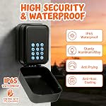 Smart Key Lock Box, Bluetooth Key Lock Box, Wall Mounted Smart with TTLock App, App Controlled Lock Box for Keys, IP65 Waterproof Key Box WiFi for Home, Office