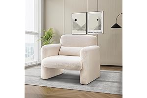 33.86" Sherpa Accent Chair Upholstered with Comfy Lamb Fabric