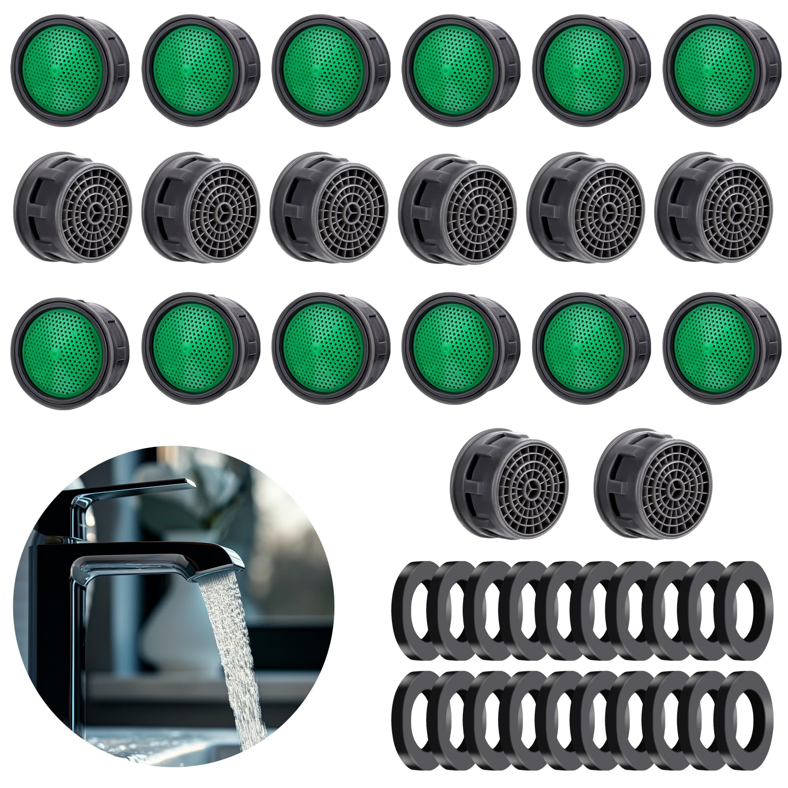 Set di 20 Aeratori per Rubinetto Cucina - Rompigetto e Filtri per Acqua Lavandino