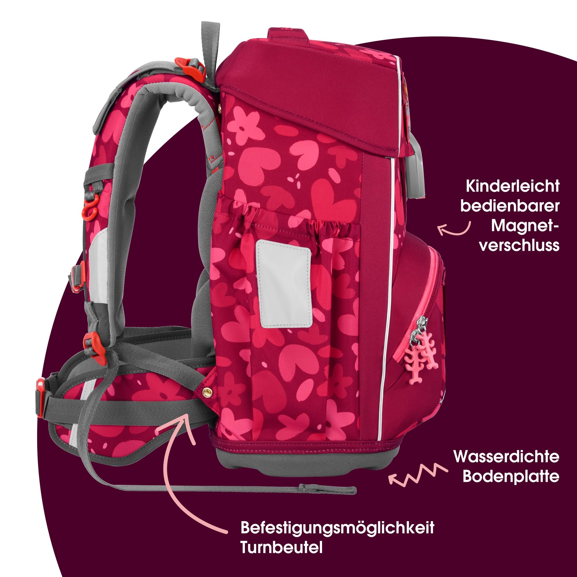 Step by Step Giant - Juego de mochila escolar (5 piezas, color verde, ergonómico, con reflectores, altura regulable con cinturón de cadera y pecho, 23 L), color verde