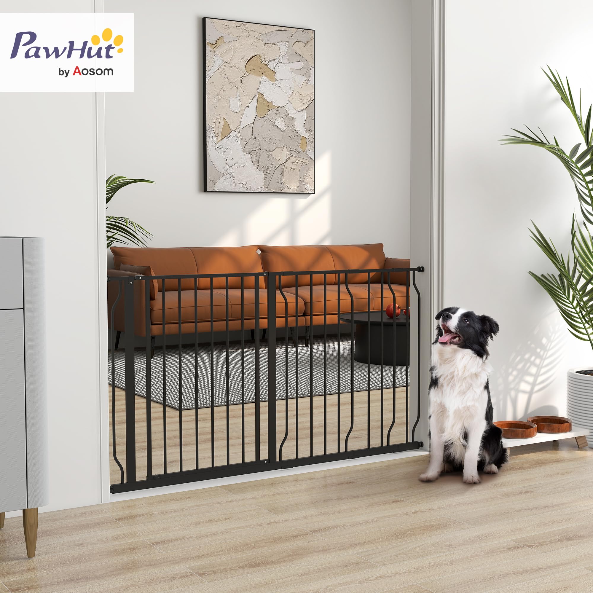 PawHut Bramka drzwiowa z przedłużką 10/20 cm na 75-145 cm Biała