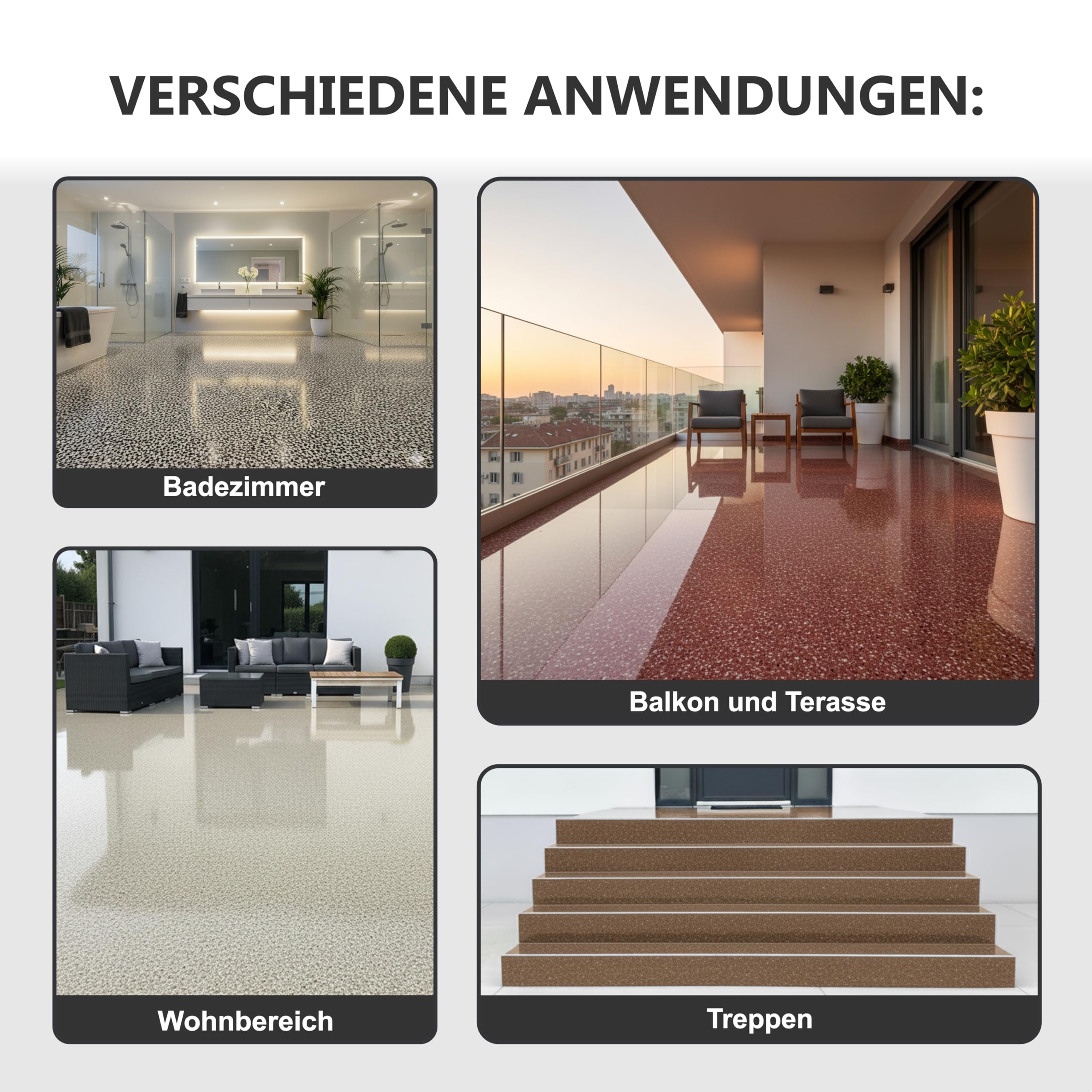 Steinteppich Set Außen 2m² UV-Schutz Marmorkies 25kg inkl. 2K Bindemittel - Marrone 1-4mm