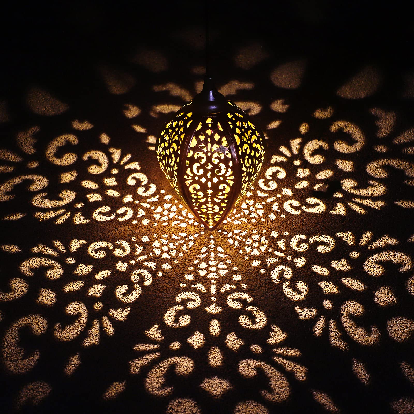 2 Pièces Lanterne Solaire Jardin Suspensible - Motifs Lys & Colibri - IP44/IP55 Étanche - Lumière Automatique Extérieur Cour, Balcon, Arbre