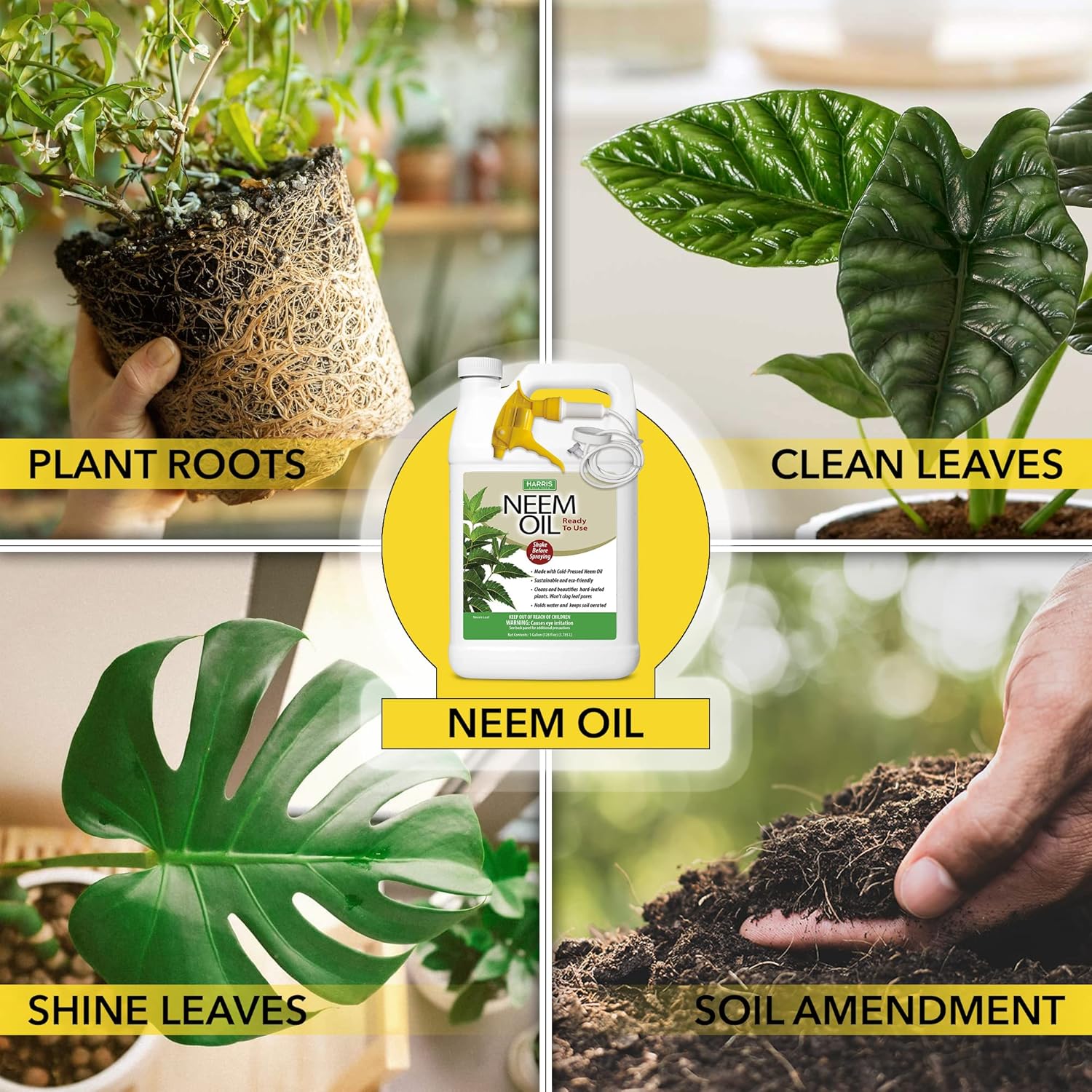 HARRIS Neem Oil Spray for Plants, Cold Pressed Ready to Use, 128oz - Image 4